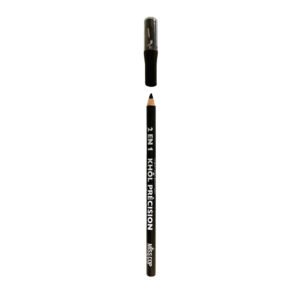Miss Cop CRAYON KHÔL PRECISION 2 EN 1 AVEC TAILLE CRAYON akių pieštukas su drožtuku, 01- Noir, 1,4 g.