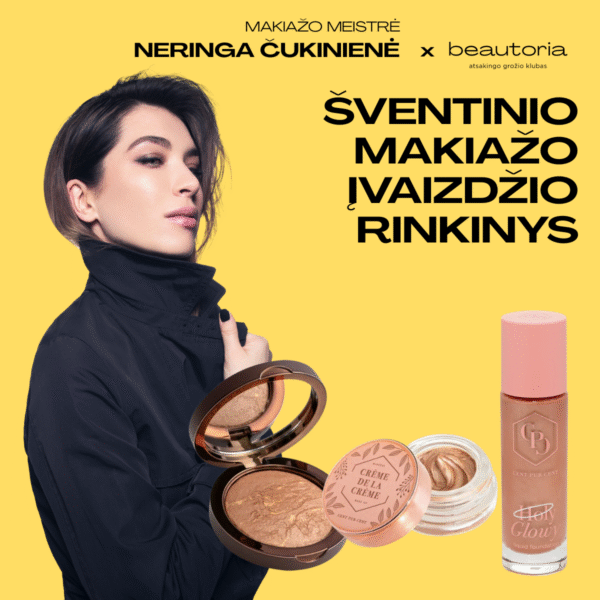 Vizažistės Neringos Čukinienės šventinio įvaizdžio makiažo rinkinys beautoria.lt Vizažistės Neringos Čukinienės šventinio įvaizdžio makiažo rinkinys